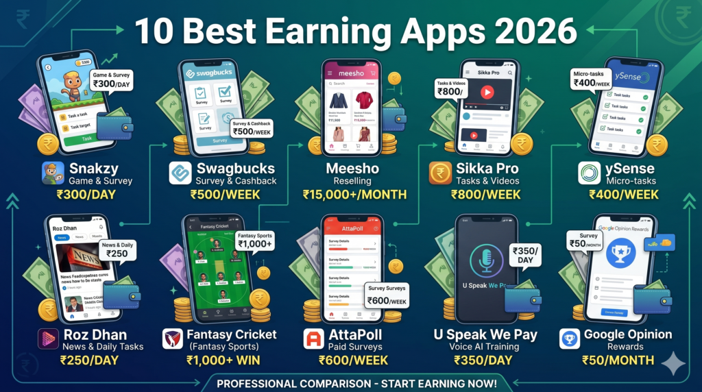 10 Best Earning Apps 2026 India